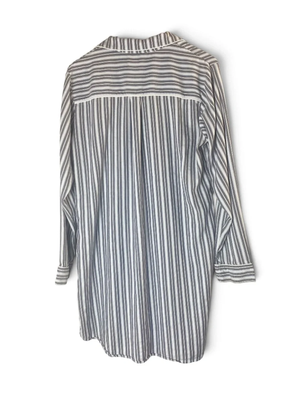 UGG Laura Striped Sleep Shirt Nightshirt Blue White Button Front Size M - Picture 3 of 8